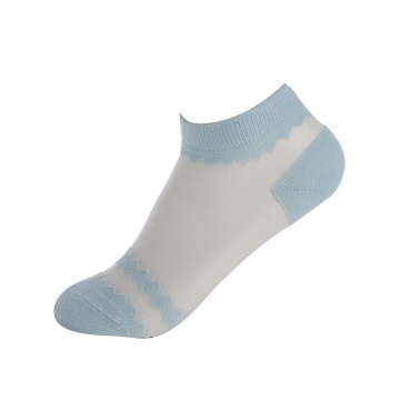 Vente chaude Été Cristal Soie Cheville Chaussettes Courtes Bas transparents Femmes Chaussettes